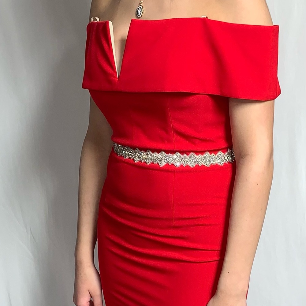 Posh Couture Red Maxi Dress